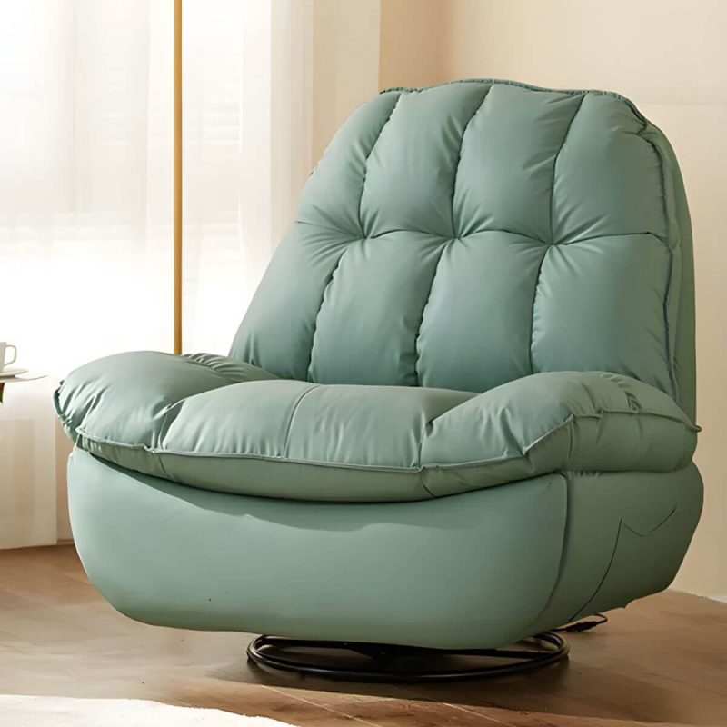 "Metal Solid Color Swivel Rocker Indoor Modern Position Lock Swivel Recliners - Green Bracket No Included Rocker Manual - Handle/Lever"