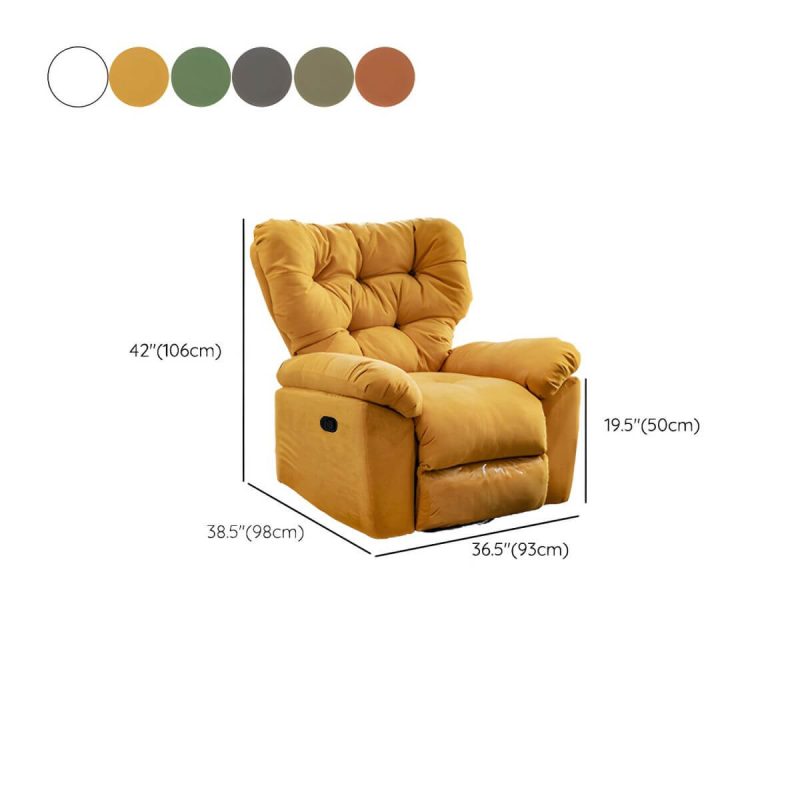 "Dimension of Faux Leather Wing Chair Recliner Adjustable Wingback Recliner with Tufted Back - White Standard (No Motion) Manual - Push Button"