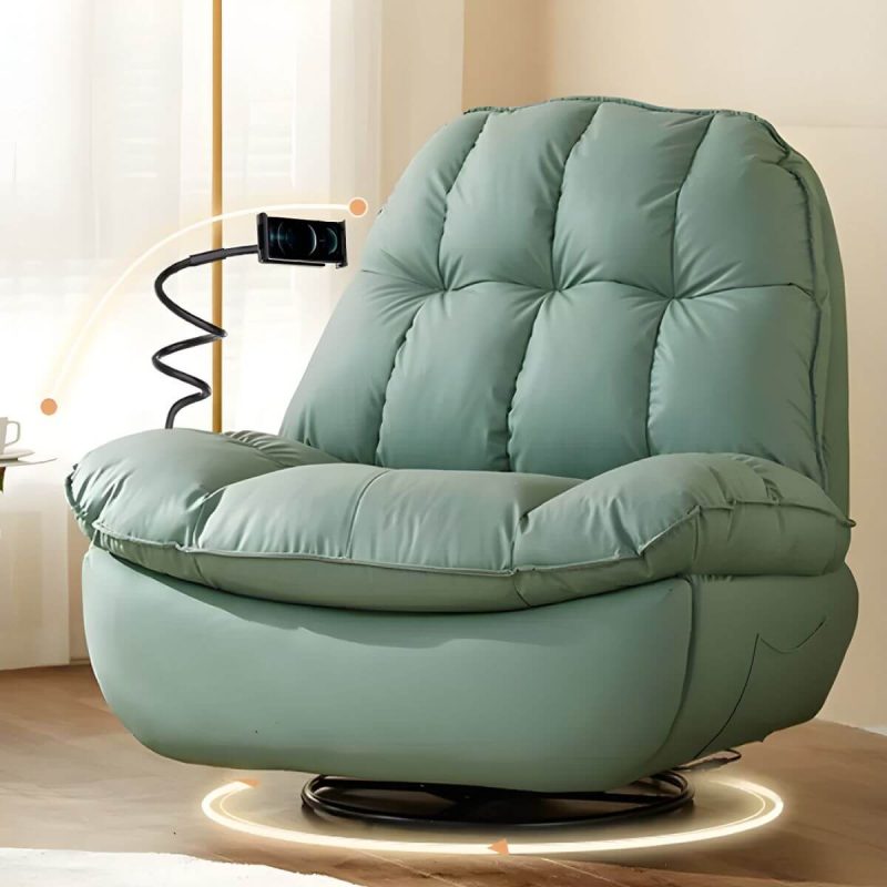 "Metal Solid Color Swivel Rocker Indoor Modern Position Lock Swivel Recliners - Green Bracket Included Swivel Rocker Manual - Handle/Lever"