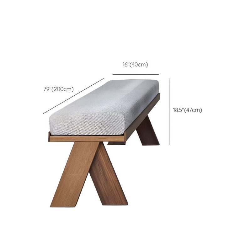 "Dimension of Standard Footstool Upholstered Solid Color Farmhouse Rectangle Gray Indoor Fabric - 1 Piece 79"L x 16"W x 18.5"H"