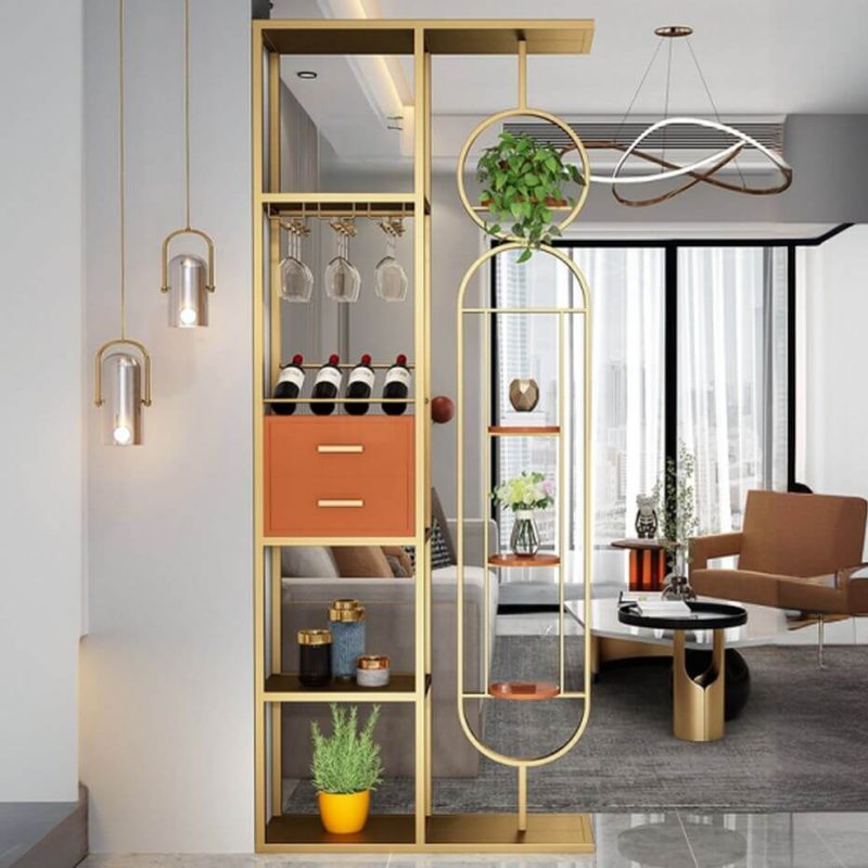 "Lavish Metal Midnight Black Office Partition with Transparent Single Panel and Shelf, 1 Panel, 37"L x 12"W x 87"H"