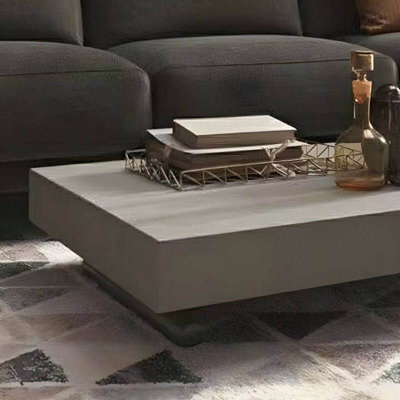 "Lumber Square Lift Top Accent Table with Crossed Base in a Modern Style, Grey"