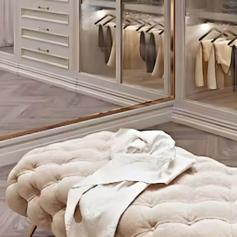 "Indoor Solid Color Contemporary Beige Rectangle Velvet Tufted Standard Footstool - 4 Piece Set 59"L x 18"W x 17"H"