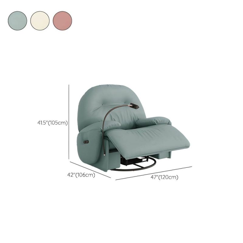 "Dimension of Faux Leather Standard Recliner Power-Push Botton Massage Recliners with Storage - Red Fixed Swivel Rocker"