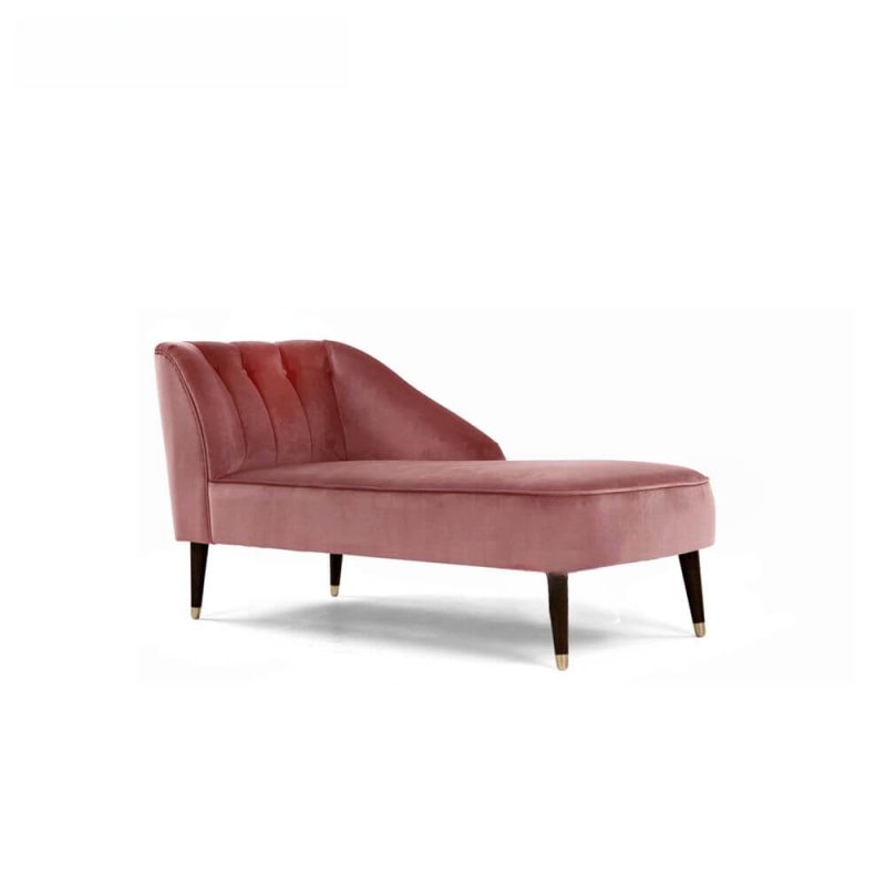 "Magenta Left-side Arm Upholstered Lounge Chaise for Bedroom"