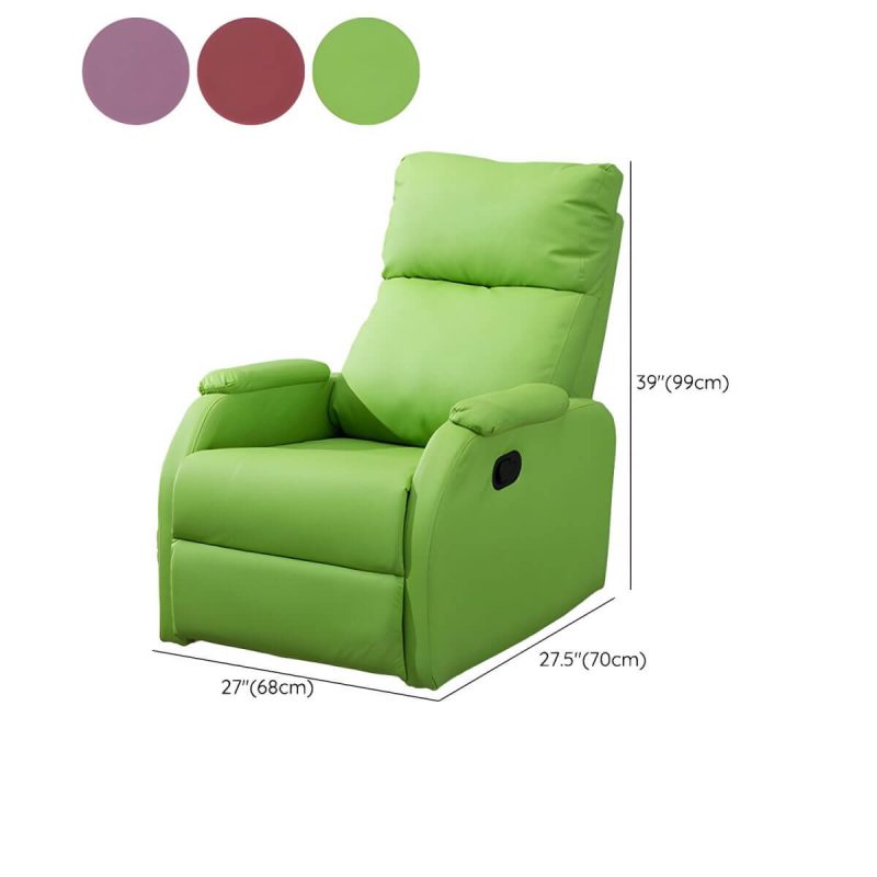 "Dimension of Elegant Ergonomic Recliner Chair with Locking Back Angle Adjustment and Optional Lumbar Support - Claret"