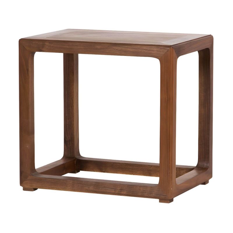 "Modern Wood Utility Stool with Backless Design and Square Base for Versatile Use - Brown 1 Piece"