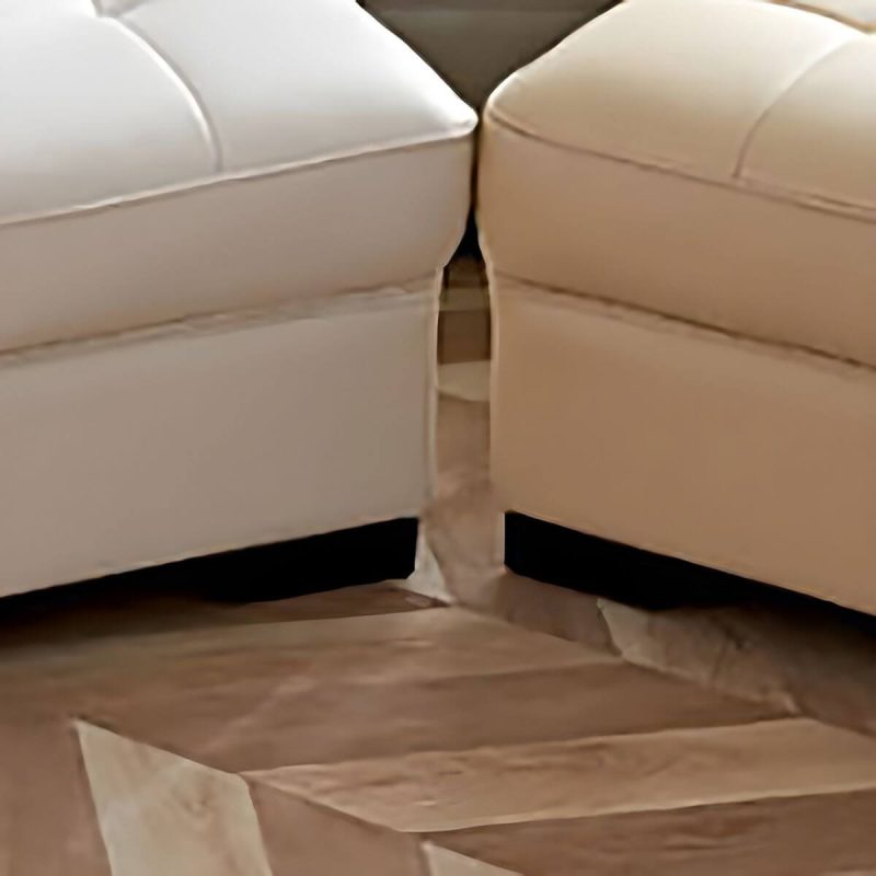"Solid Color Genuine Leather Backless Wood and Upholstered Stool - 2 Piece Set 31.5"L x 24"W x 16"H Off-White Trunk Storage Included"