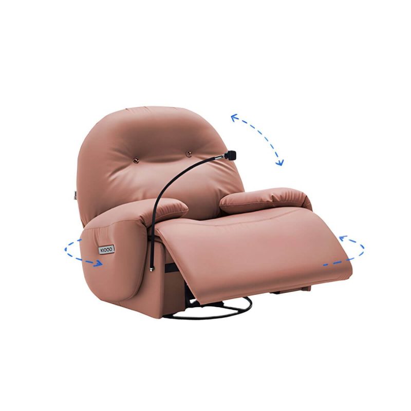 "Faux Leather Standard Recliner Power-Push Botton Massage Recliners with Storage - Red Adjustable Swivel Rocker"