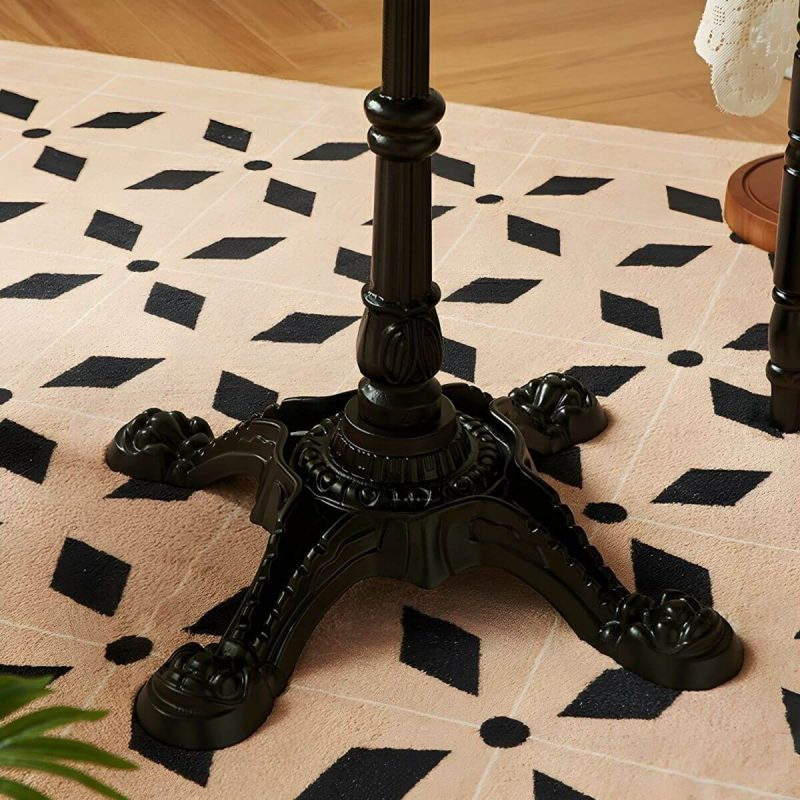 "Traditional Solid Wood Accent Side Table with Black Base and Octagon Top - Black"