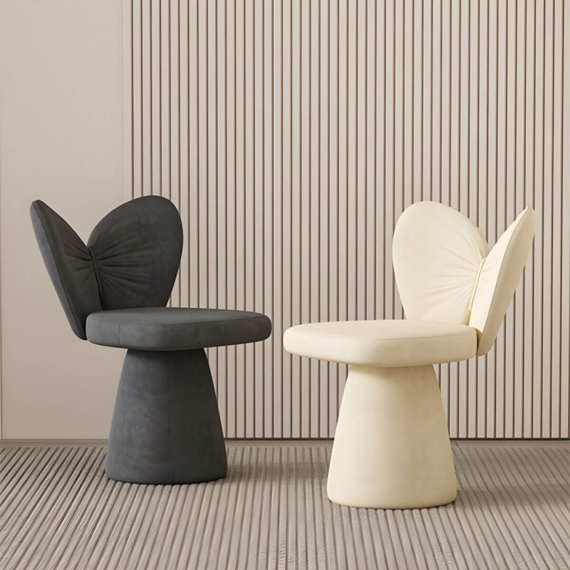 "Modern High-Back Upholstered Vanity Stool with Wood frame and Swivel Feature - Blue 2 Piece Set"
