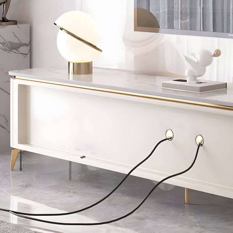 "Luxury Enclosed Storage TV Console Home Rectangle Sintered Stone TV Cabinet - 200 x 40 x 43 cm"