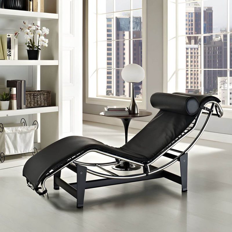 "Ergonomic Metal Recliner with Legs, Ideal for Modern Style and Small Spaces - White PU (Polyurethane)"