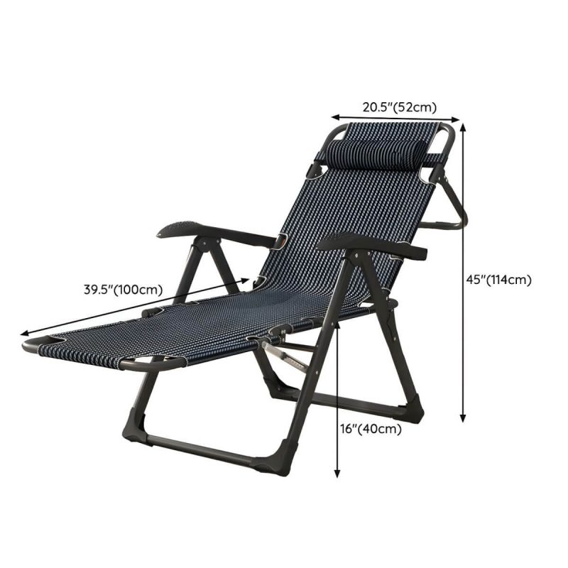 "Dimension of Small Modern Recliner with Massage Function and Striped Pattern, featuring Metal Legs - Matte Black Not Available Deck Chair"