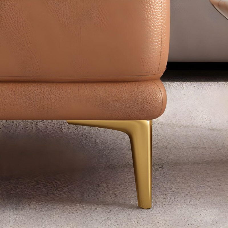 "Modern Upholstered Accent Stool with Tufted Seat and Wooden Legs - Medium Height - Light Gray 1 Piece 35"L x 24"W x 17"H"