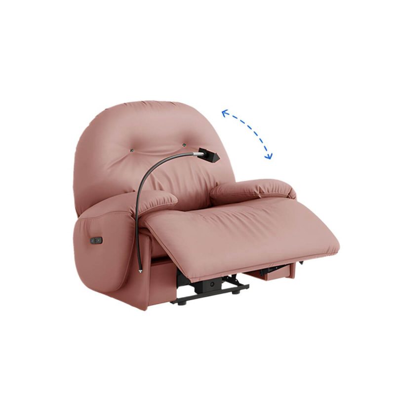 "Faux Leather Standard Recliner Power-Push Botton Massage Recliners with Storage - Red Fixed Rocker"