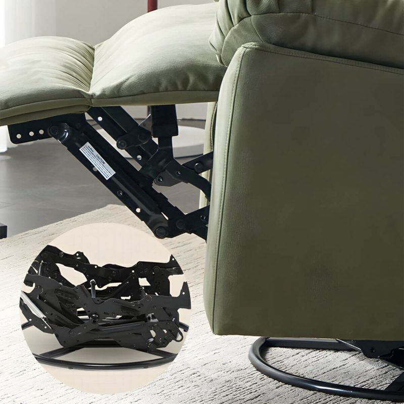 "Ergonomic Suede Modern Recliner with Tufted Back and Adjustable Lumbar Support - Power - Push Button Standard (No Motion) Cream"