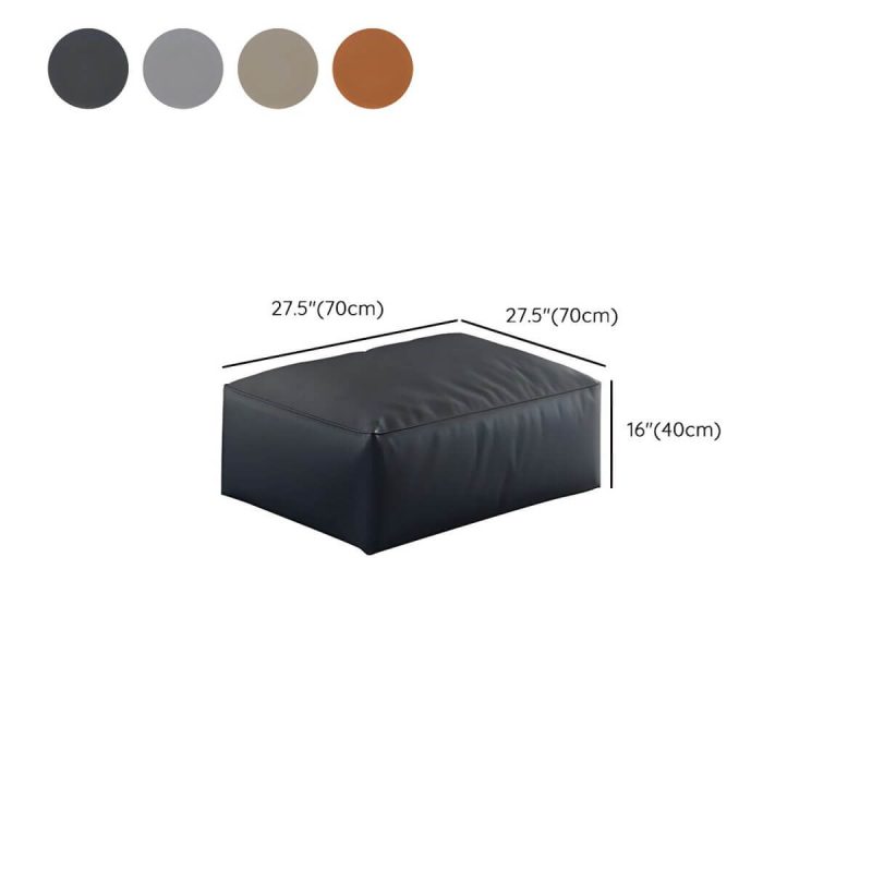 "Dimension of Modern Upholstered Accent Stool with Square Base and Solid Color Design - White 1 Piece"