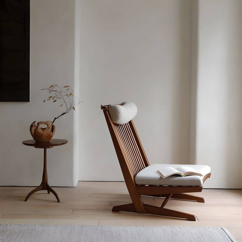 "25" Wide Solid Wood Removable Cushion Cover Standard Recliner with Legs - Natural White"