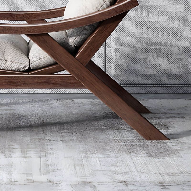 "Contemporary Solid Wood Recliner Chair in Solid Color with Wooden Legs - Rocking Chair & Ottoman Faux Leather Beige"