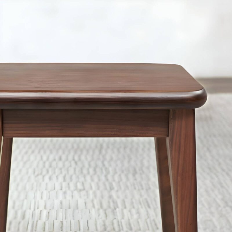 "Modern Brown Walnut Wood Utility Stool with Stackable Legs for Table Use - 2 Piece Set"