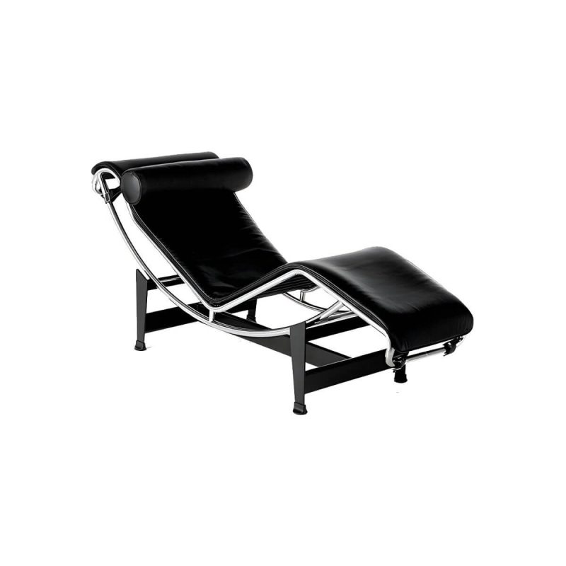 "Ergonomic Metal Recliner with Legs, Ideal for Modern Style and Small Spaces - Black Genuine Leather"