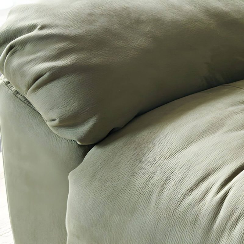 "Ergonomic Suede Modern Recliner with Tufted Back and Adjustable Lumbar Support - Manual - Handle/Lever Swivel Rocker Gray"