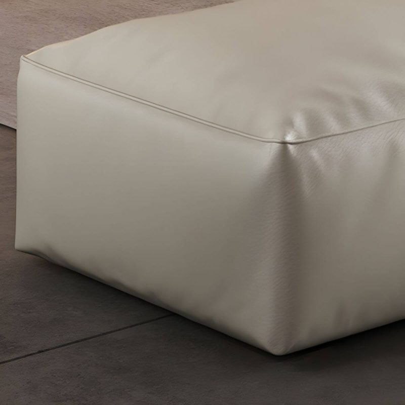 "Modern Upholstered Accent Stool with Square Base and Solid Color Design - White 2 Piece Set"