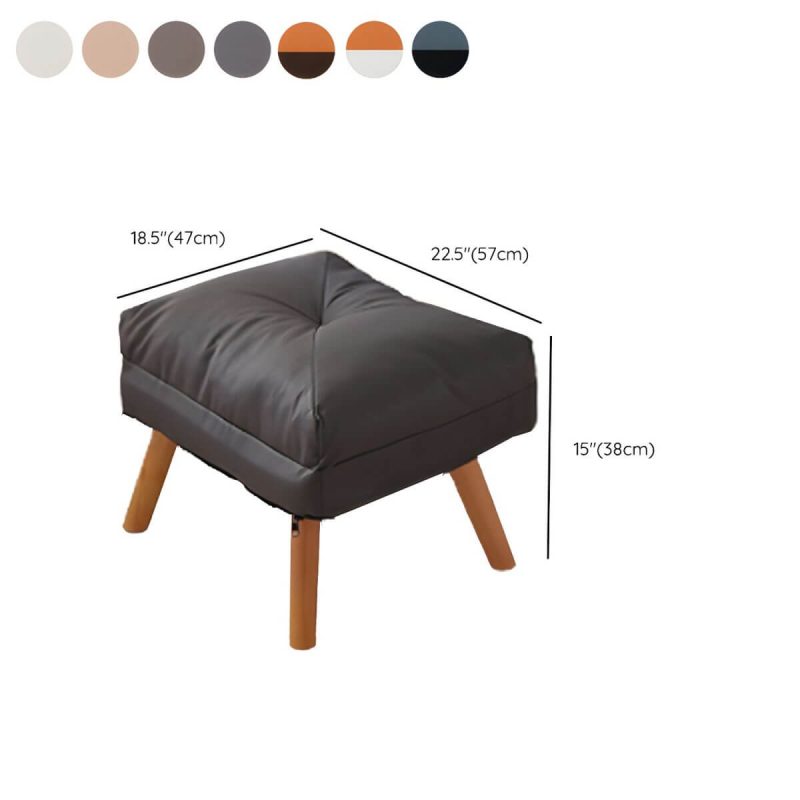 "Dimension of Small Modern Recliner with Lumbar Support and Built-In Storage, featuring Wood Legs - White/ Orange 29"L x 29"W x 34"H Recliner with Ottoman Tech Cloth"