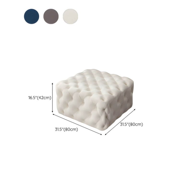 "Dimension of Tufted Upholstered Fabric Square Contemporary Solid Color Indoor Standard Footstool - 1 Piece Coffee 31.5"L x 31.5"W x 16.5"H"