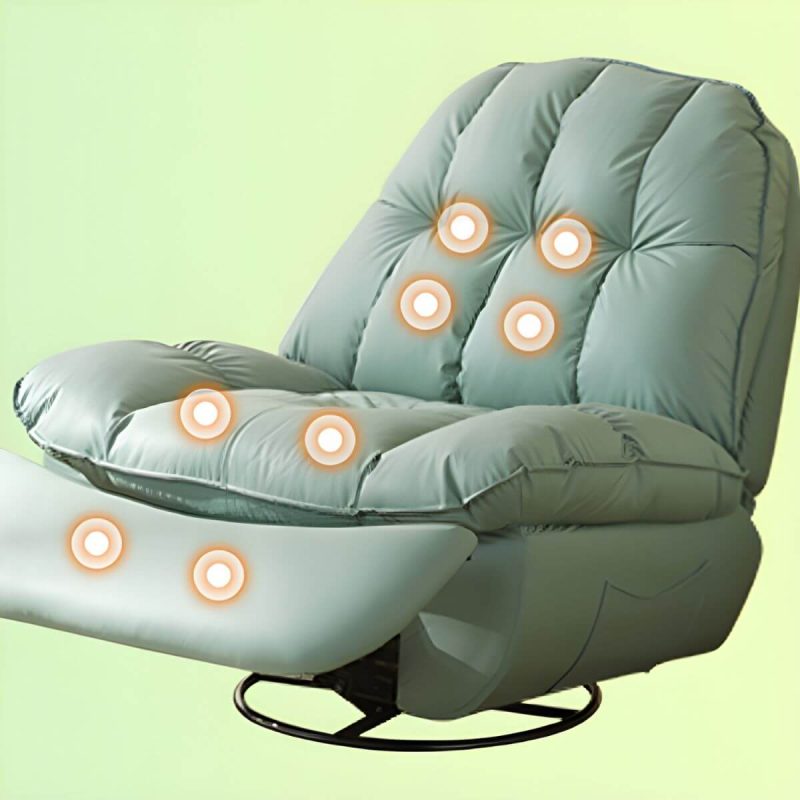 "Metal Solid Color Swivel Rocker Indoor Modern Position Lock Swivel Recliners - Green Bracket Included Swivel Rocker Power - Push Button"