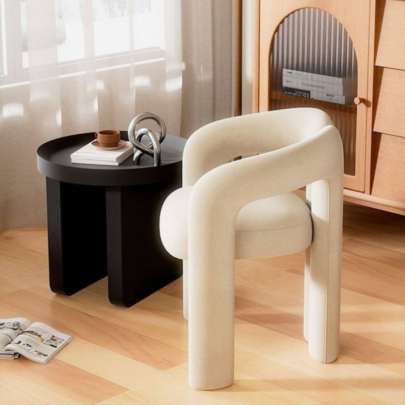 "Vanity Bench Metal Raised Back White Solid Color Modern Set of 2 - 1 Piece Off-White"