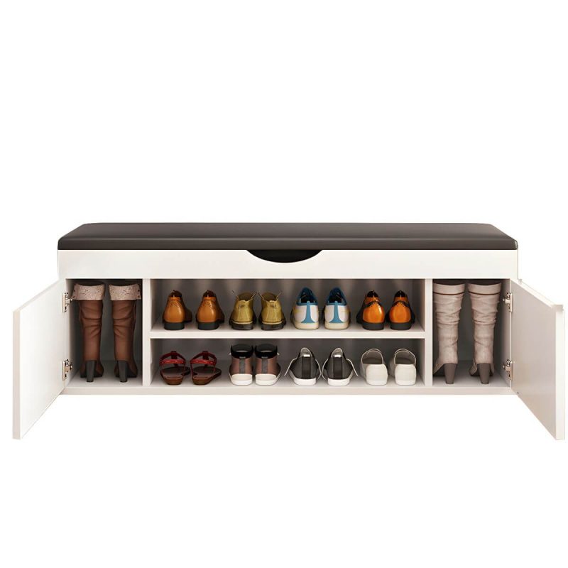 "Indoor Solid Color Contemporary Rectangle Wood with Storage Standard - 1 Piece White 47"L x 14"W x 20"H"