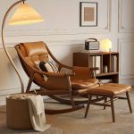 "Cocoa Wood Resistant To Dirt Upholstered Rocking Seat with Track Arm in a Modern Simple Style, 28"L x 39"W x 36"H"