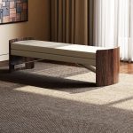 "Contemporary Ink Upholstered Solid Color Sitting Room Bench, Brown, 69"L x 19"W x 18"H"