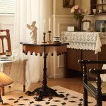 "Traditional Solid Wood Accent Side Table with Black Base and Octagon Top - Black"