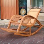 "Art Deco Cane Front Porch Rocking Chairs with Track Arm and Rear Back"