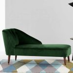 "Jade Green Left-side Arm Upholstered Lounge Chaise for Bedroom"